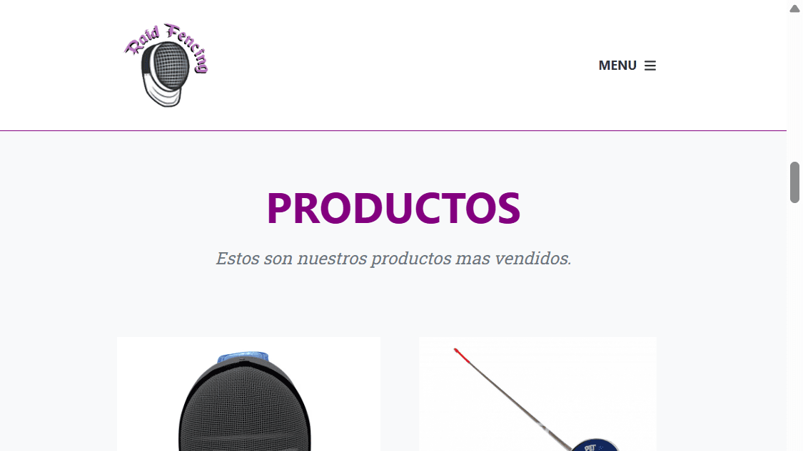 Captura del sitio web de Raid Fencing
